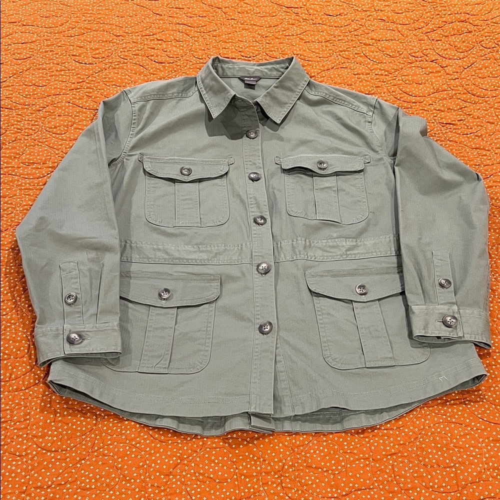 Eddie Bauer Sage Green Utility Shirt Jacket